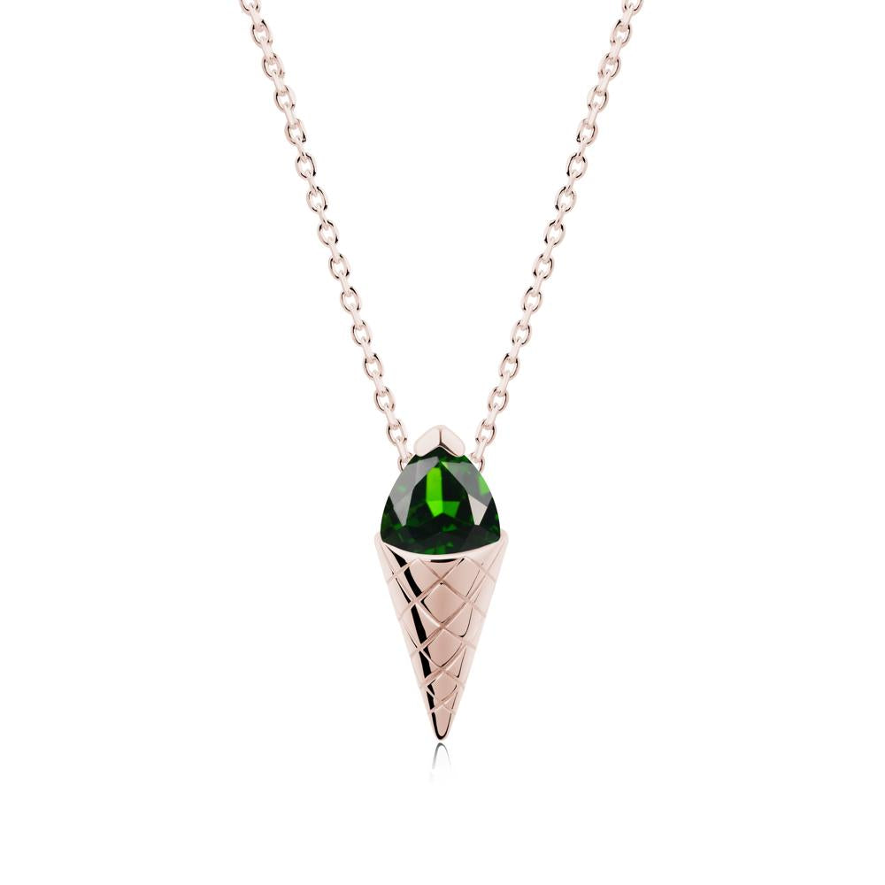 Creative Trillion Cut Diopside Necklace - LUO Jewelry #metal_14k rose gold