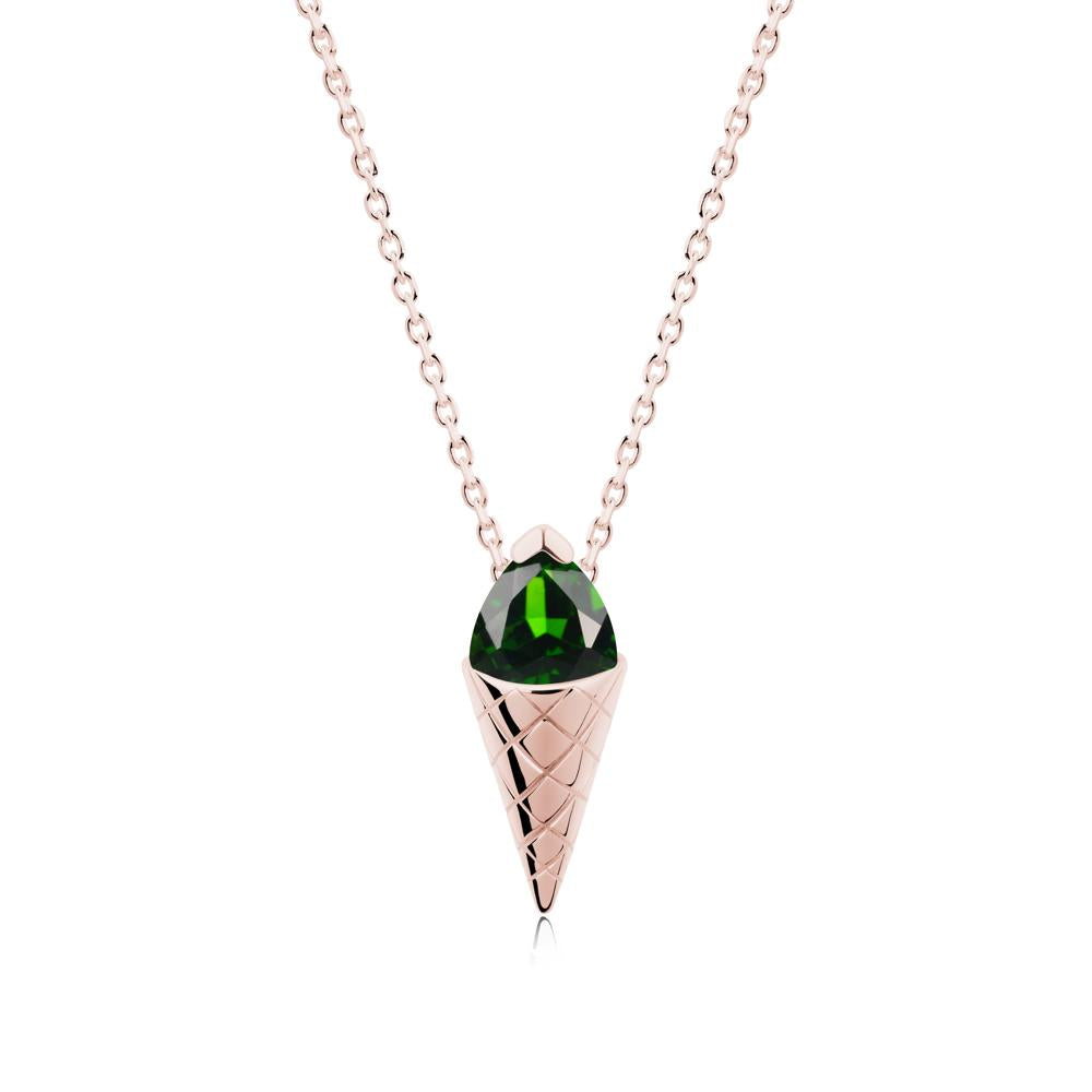 Creative Trillion Cut Diopside Necklace - LUO Jewelry #metal_18k rose gold