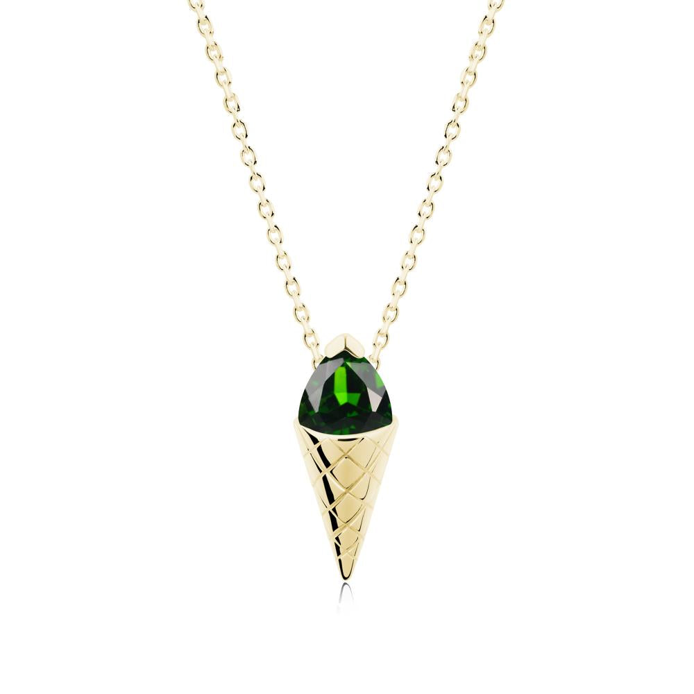 Creative Trillion Cut Diopside Necklace - LUO Jewelry #metal_18k yellow gold