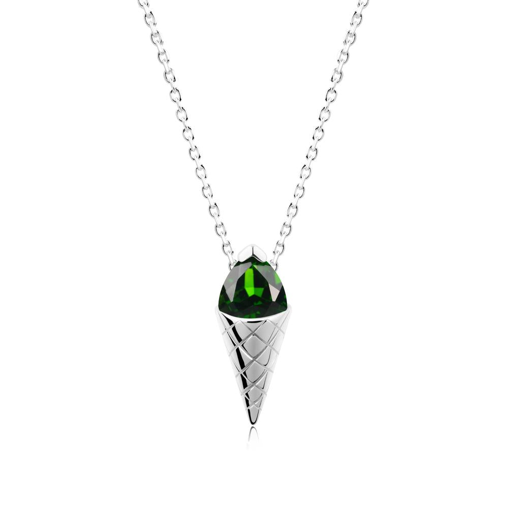 Creative Trillion Cut Diopside Necklace - LUO Jewelry #metal_sterling silver