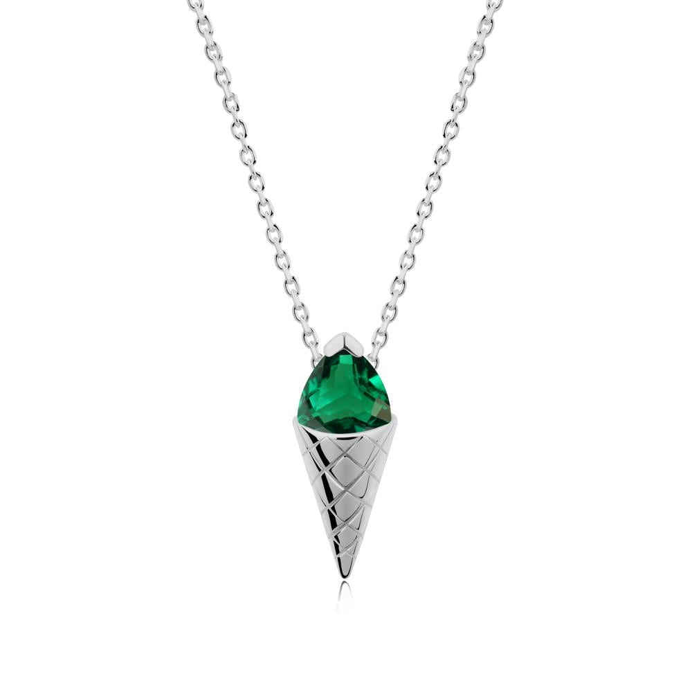 Creative Trillion Cut Emerald Necklace - LUO Jewelry #metal_platinum
