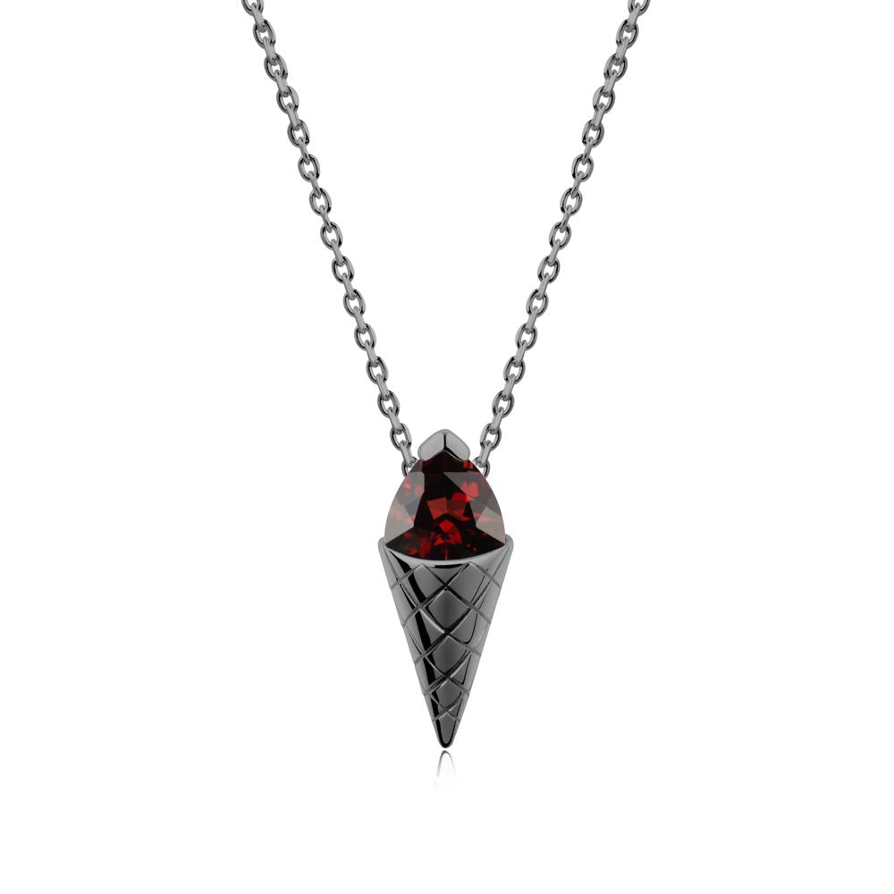Ice Cream Inspired Garnet Pendant - LUO Jewelry #metal_black finish sterling silver
