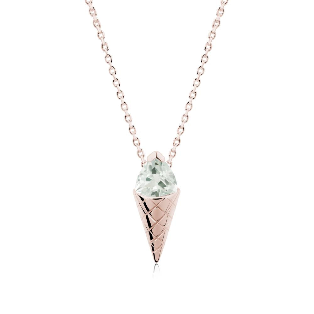 Creative Trillion Cut Green Amethyst Necklace - LUO Jewelry #metal_14k rose gold