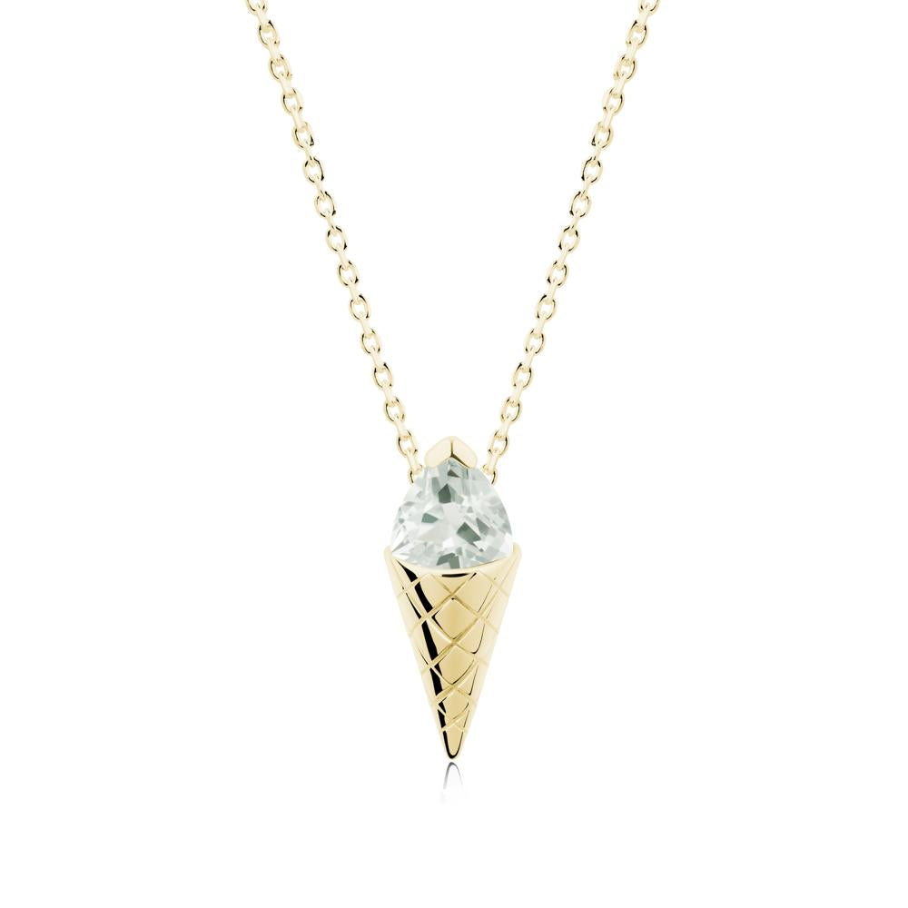 Creative Trillion Cut Green Amethyst Necklace - LUO Jewelry #metal_18k yellow gold