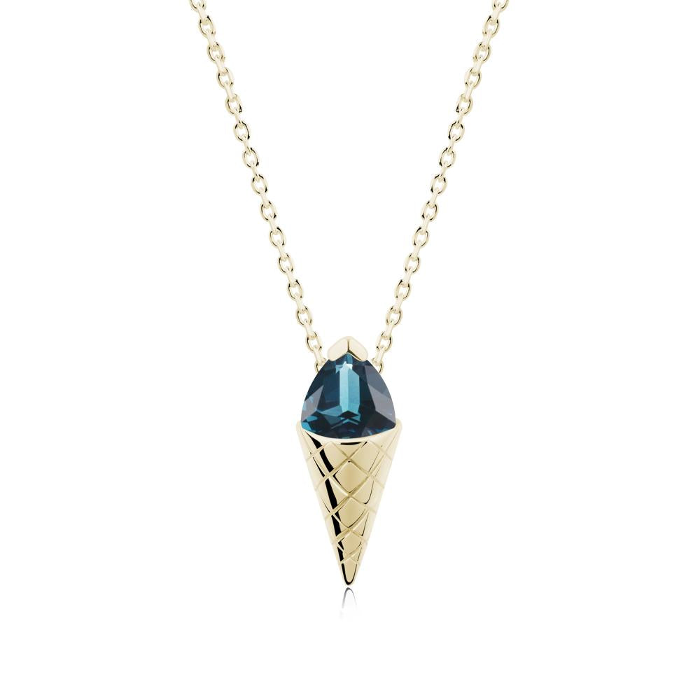 Creative Trillion Cut London Blue Topaz Necklace - LUO Jewelry #metal_14k yellow gold