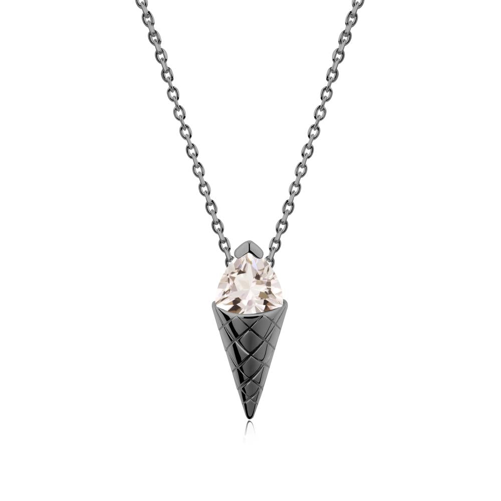Ice Cream Inspired Morganite Pendant - LUO Jewelry #metal_black finish sterling silver