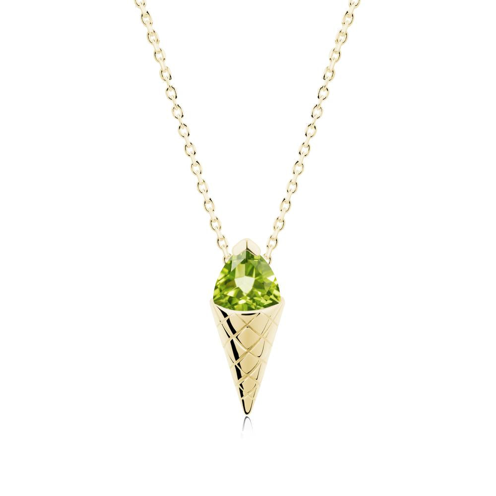 Creative Trillion Cut Peridot Necklace - LUO Jewelry #metal_18k yellow gold