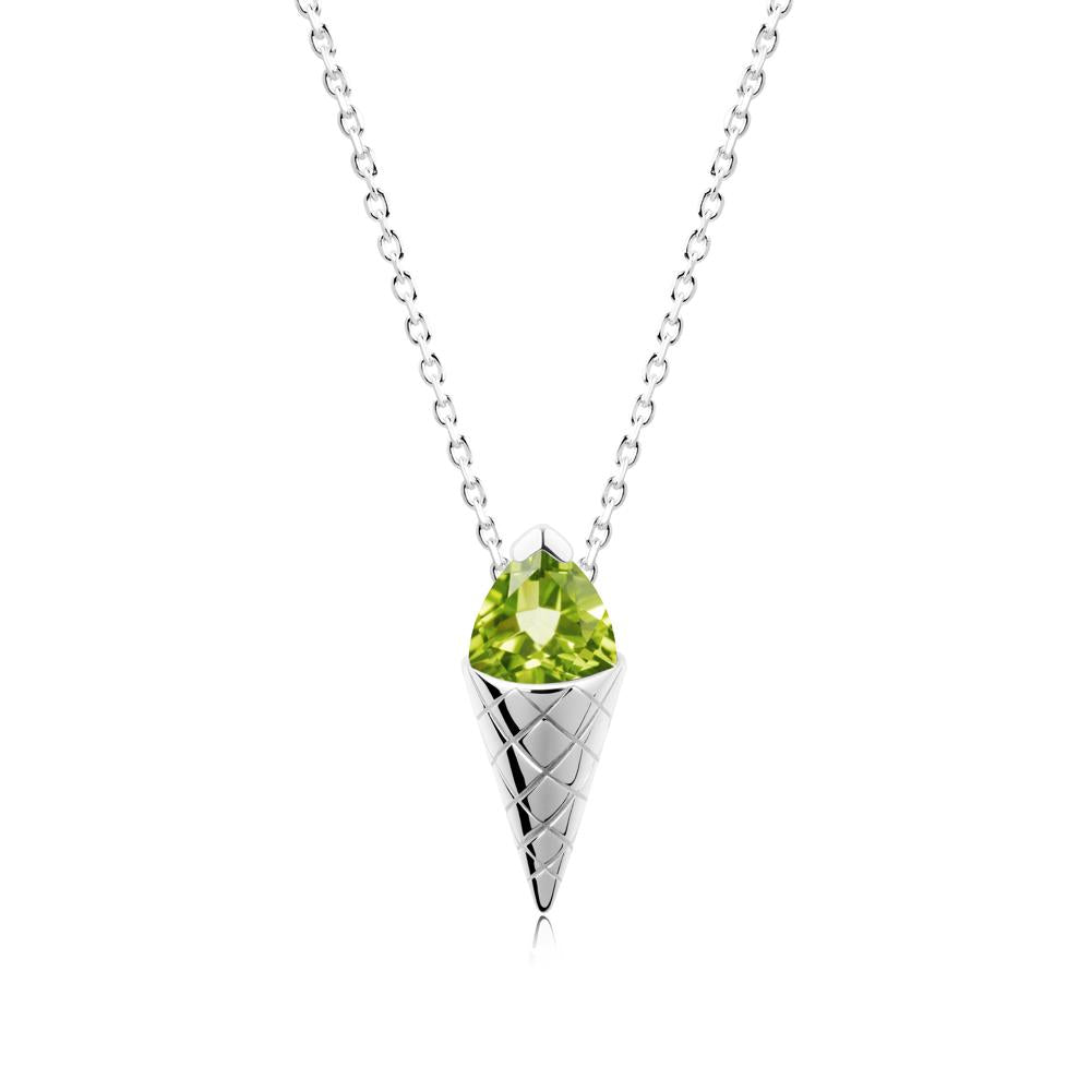 Creative Trillion Cut Peridot Necklace - LUO Jewelry #metal_sterling silver