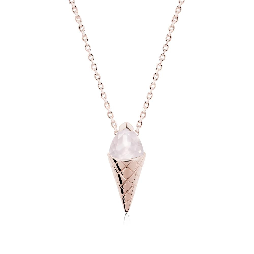 Ice Cream Inspired Rose Quartz Pendant - LUO Jewelry #metal_14k rose gold