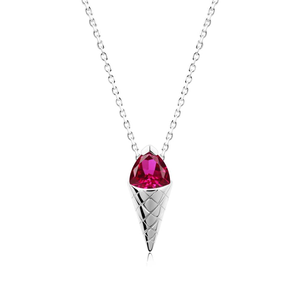 Creative Trillion Cut Ruby Necklace - LUO Jewelry #metal_14k white gold