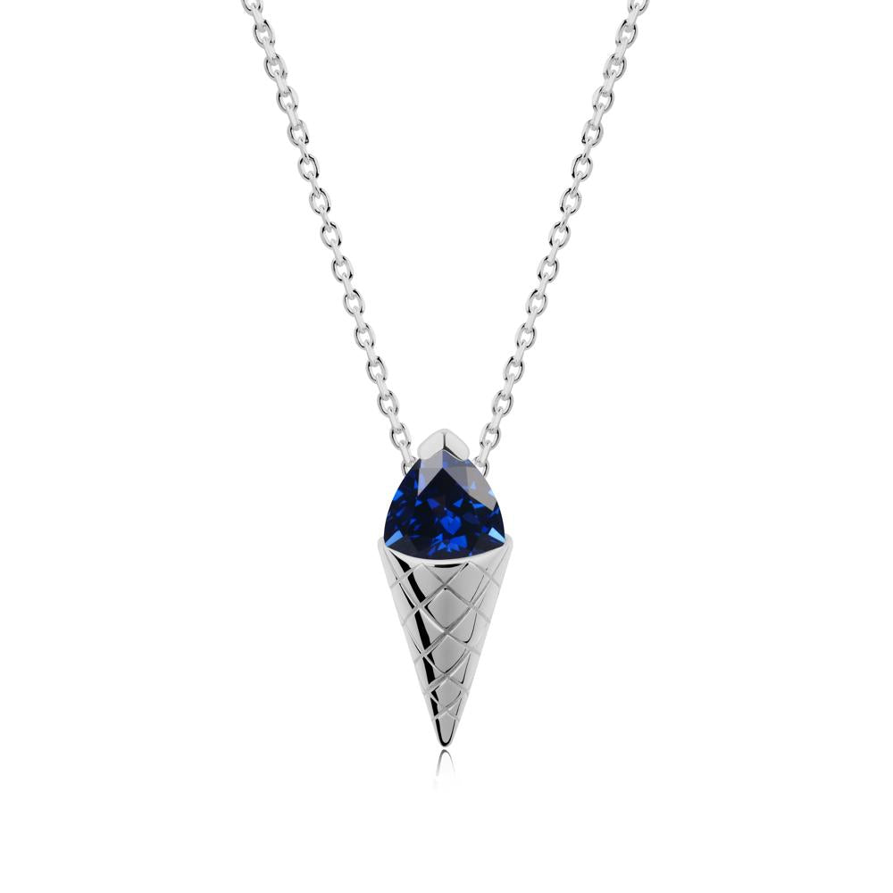 Creative Trillion Cut Sapphire Necklace - LUO Jewelry #metal_platinum