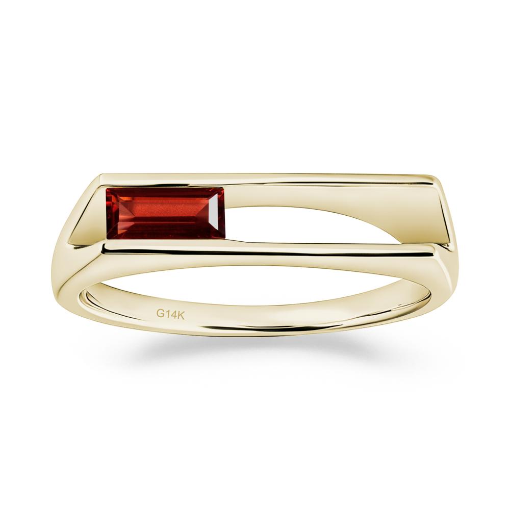 Minimalism Bezel Set Garnet Ring - LUO Jewelry #metal_14k yellow gold