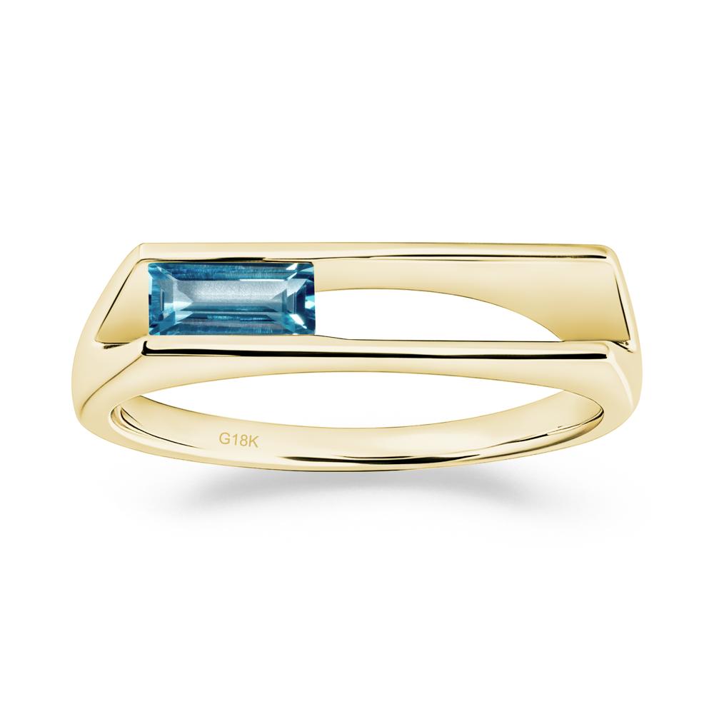 Bezel Set London Blue Topaz Tension Ring - LUO Jewelry #metal_18k yellow gold