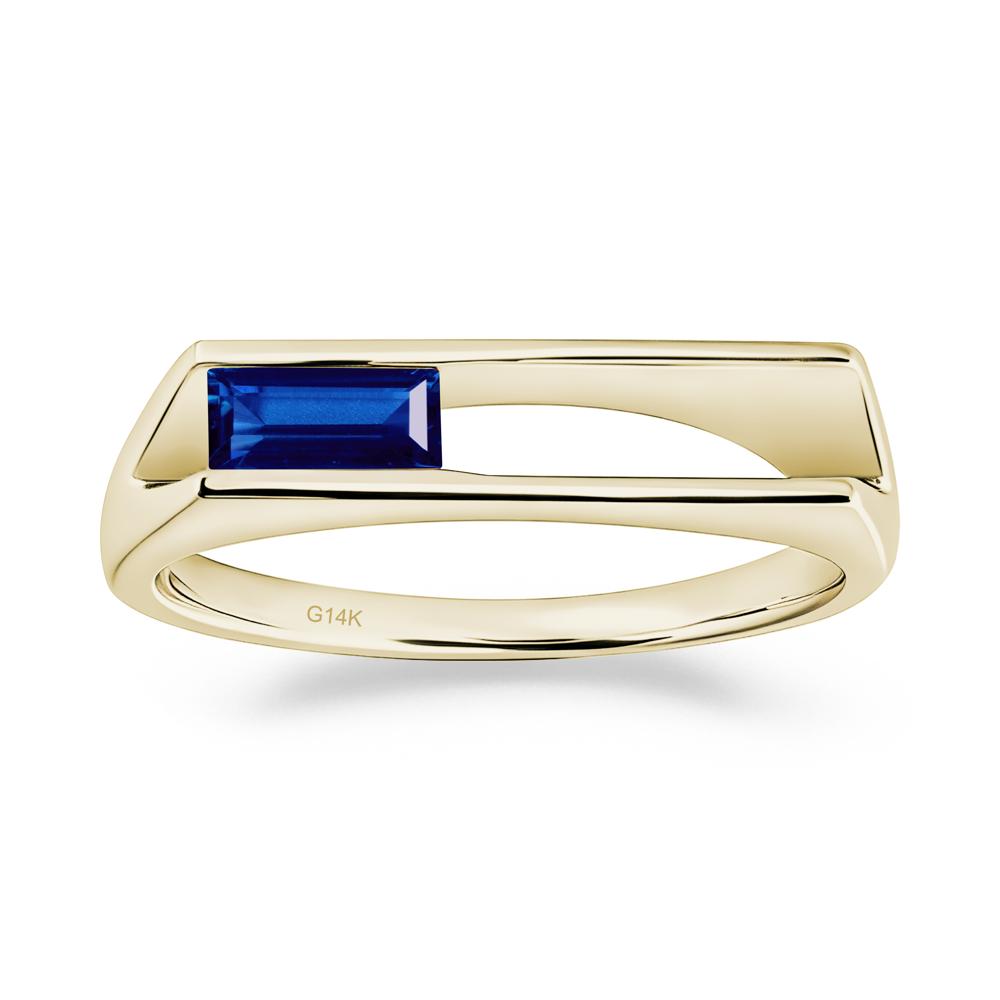 Baguette Sapphire Tension Ring - LUO Jewelry #metal_14k yellow gold