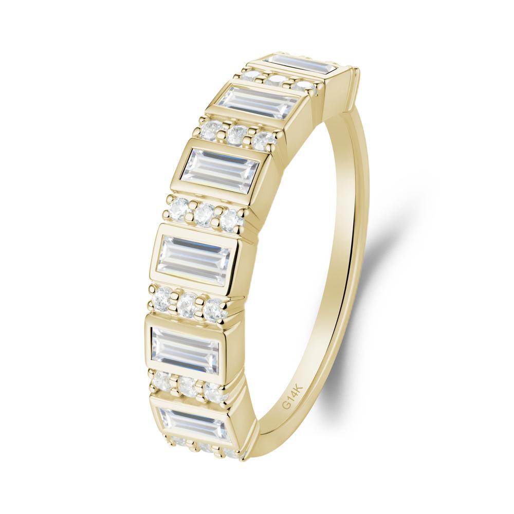 Baguette Cubic Zirconia Half Eternity Ring - LUO Jewelry #metal_14k yellow gold