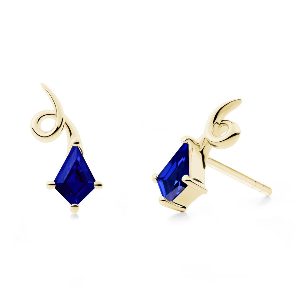 Kite-Cut Sapphire Earrings - LUO Jewelry #metal_18k yellow gold