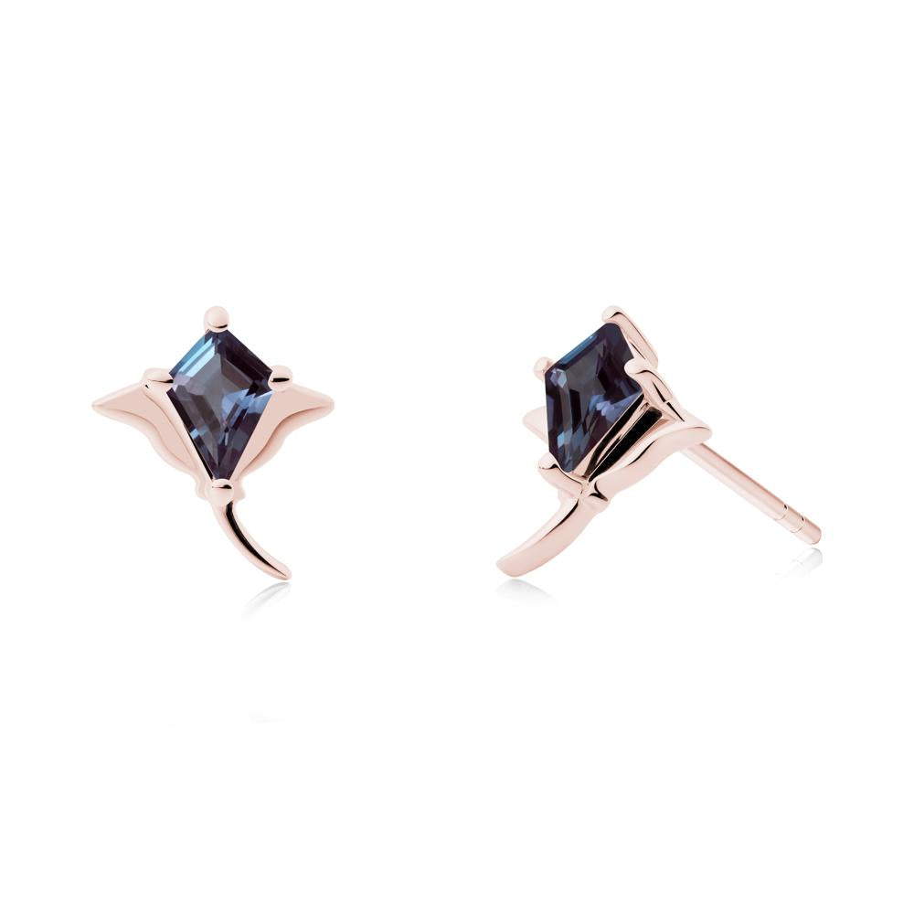 Stingray Inspired Alexandrite Earring Set - LUO Jewelry #metal_18k rose gold