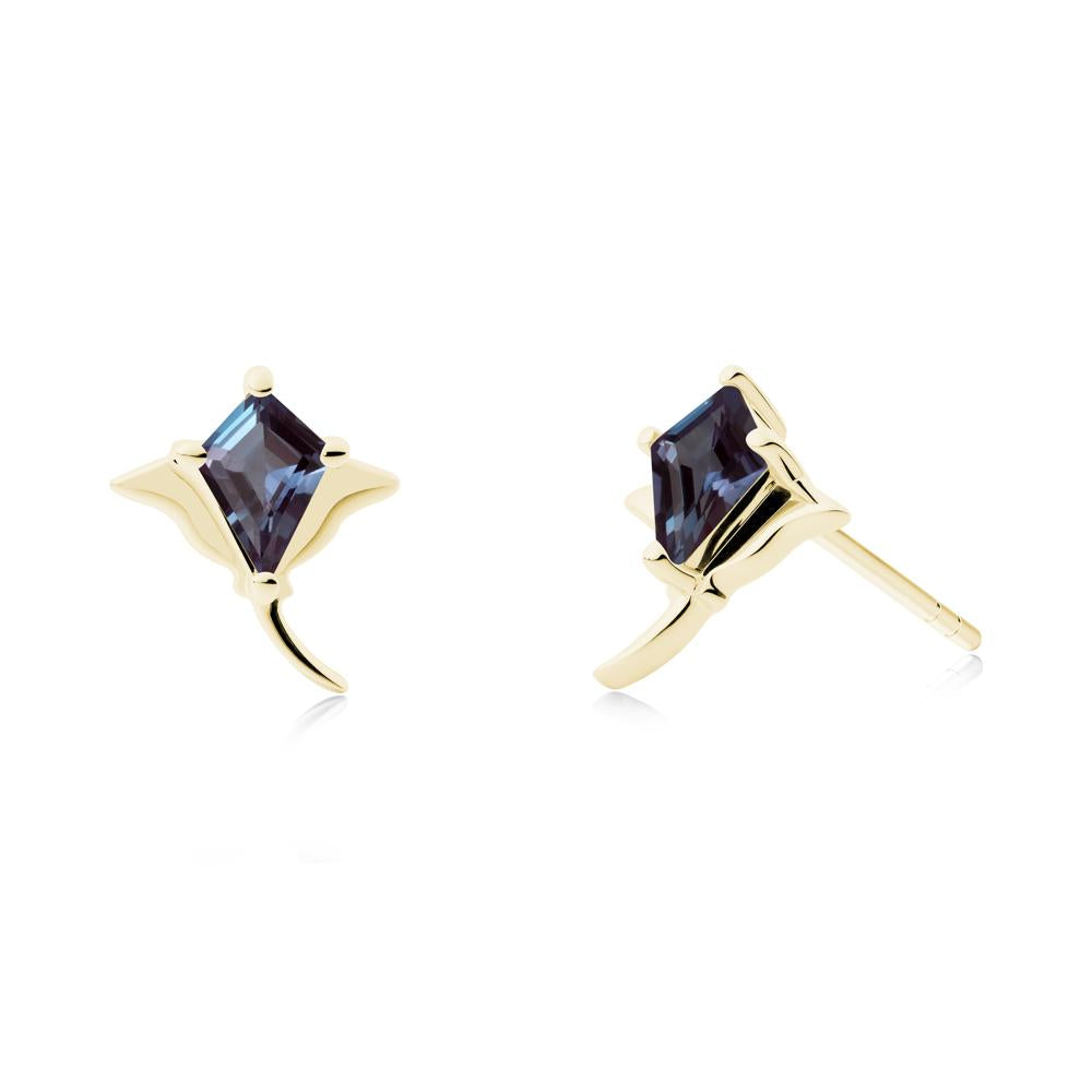 Stingray Inspired Alexandrite Earring Set - LUO Jewelry #metal_18k yellow gold