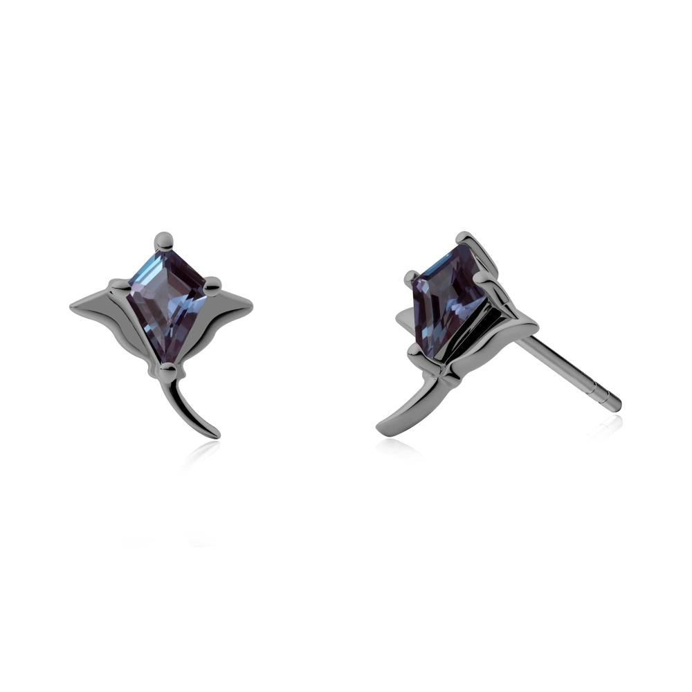 Stingray Inspired Alexandrite Earring Set - LUO Jewelry #metal_black finish sterling silver