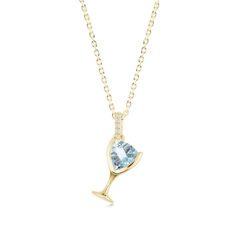 Wine Glass Inspired Aquamarine Pendant - LUO Jewelry #metal_18k yellow gold