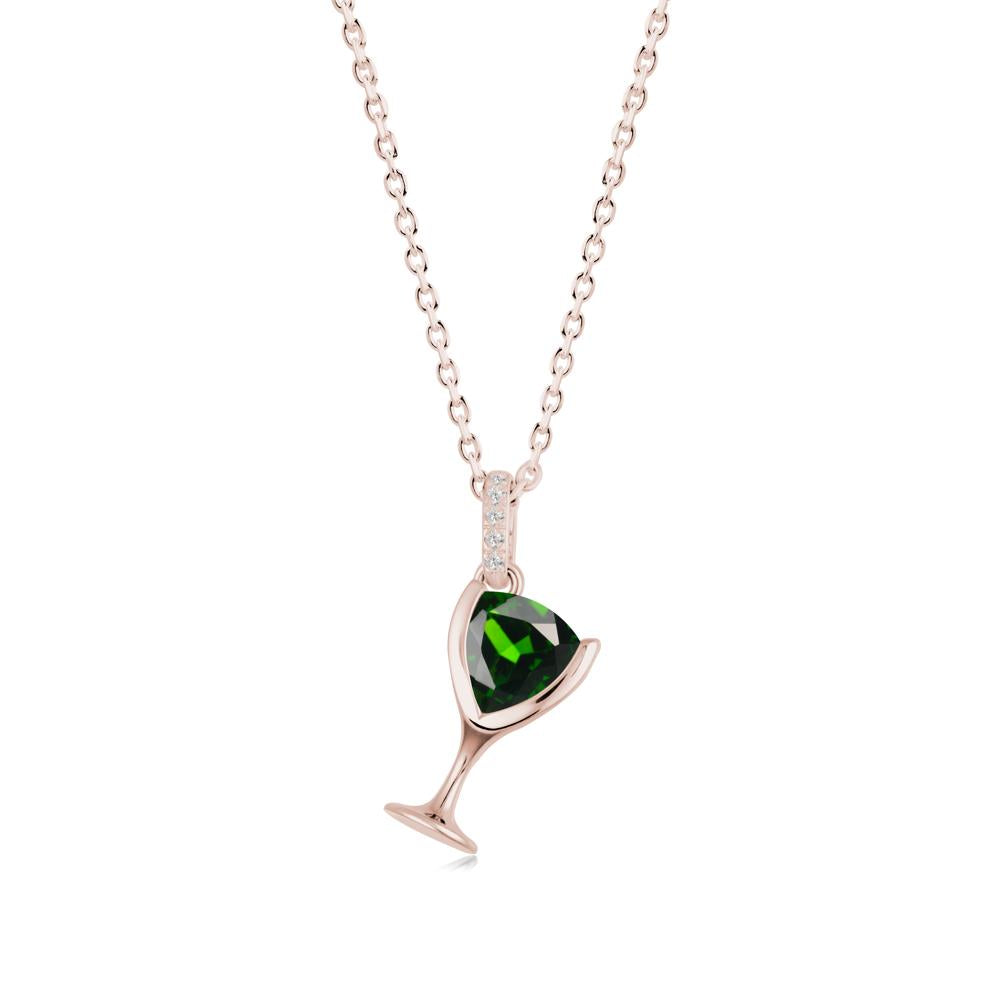 Trillion Diopside Bezel Necklace - LUO Jewelry #metal_14k rose gold