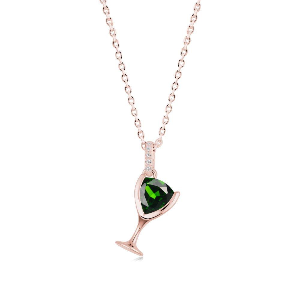 Trillion Diopside Bezel Necklace - LUO Jewelry #metal_18k rose gold