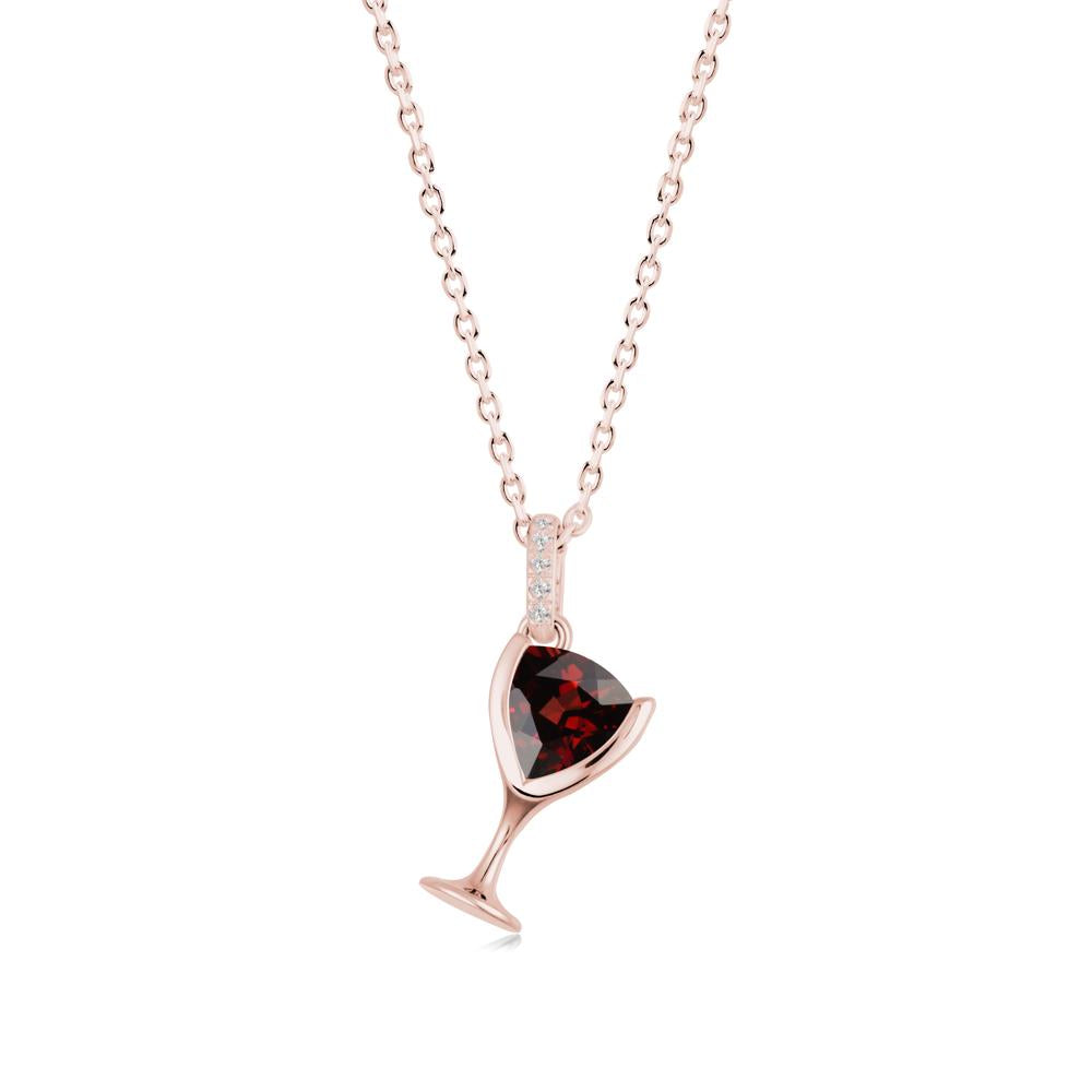 Wine Glass Inspired Garnet Pendant - LUO Jewelry #metal_18k rose gold