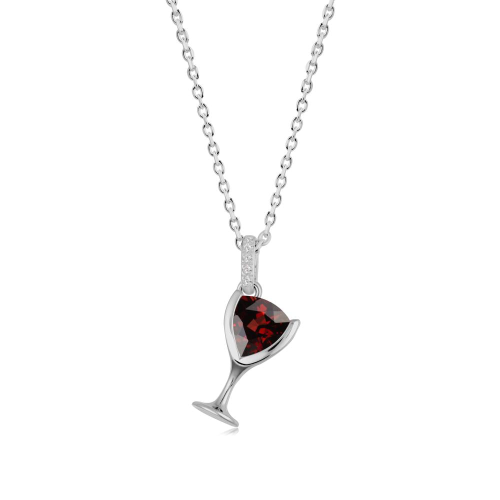 Wine Glass Inspired Garnet Pendant - LUO Jewelry #metal_platinum