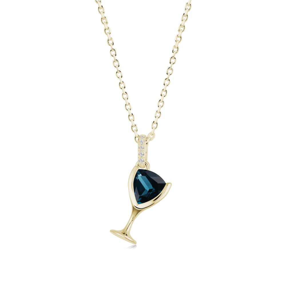 Trillion London Blue Topaz Bezel Necklace - LUO Jewelry #metal_14k yellow gold