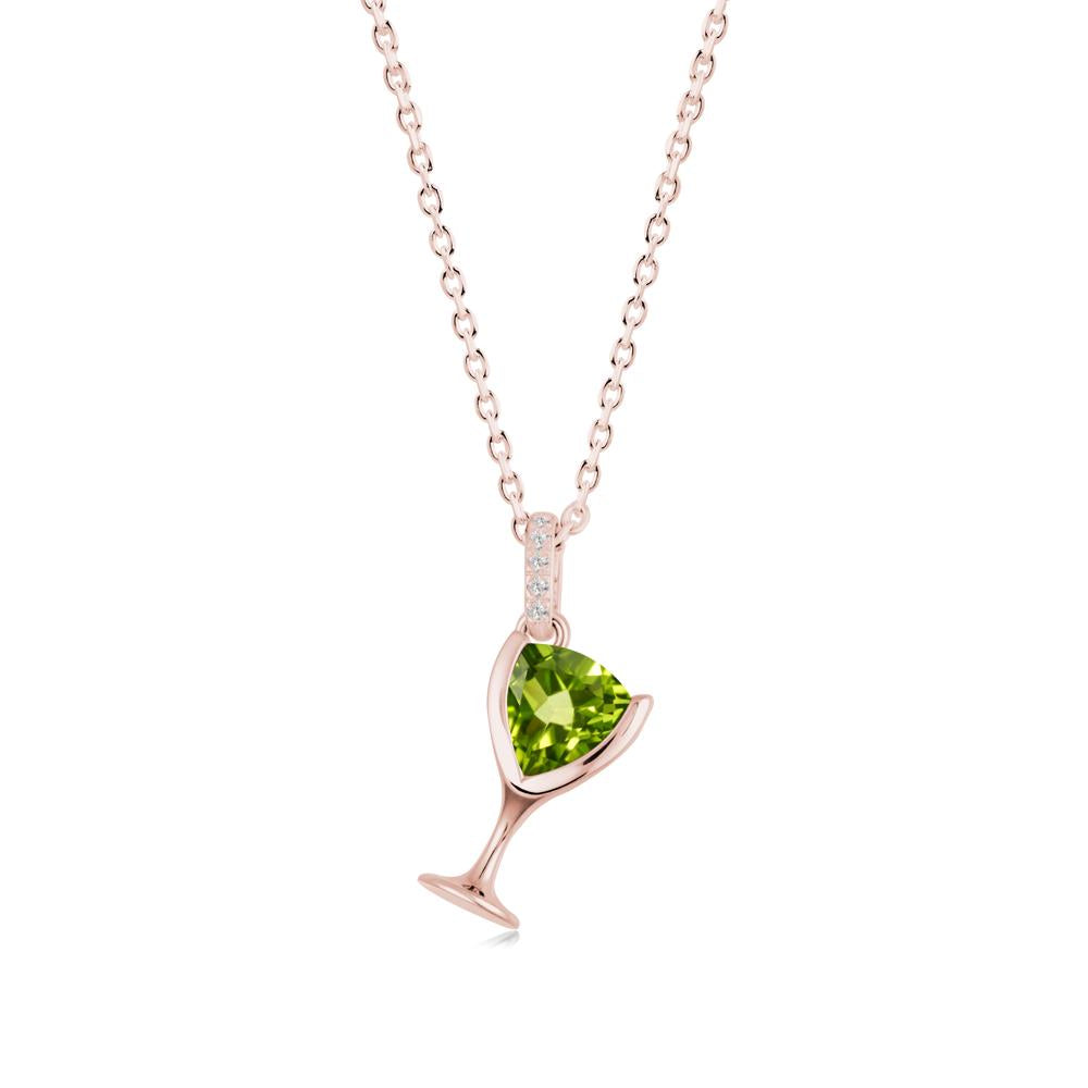 Trillion Peridot Bezel Necklace - LUO Jewelry #metal_18k rose gold