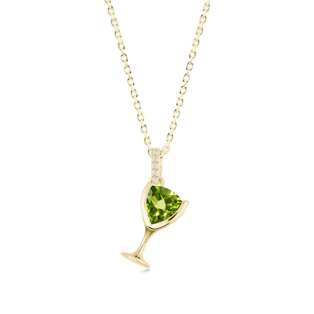 Trillion Peridot Bezel Necklace - LUO Jewelry #metal_18k yellow gold