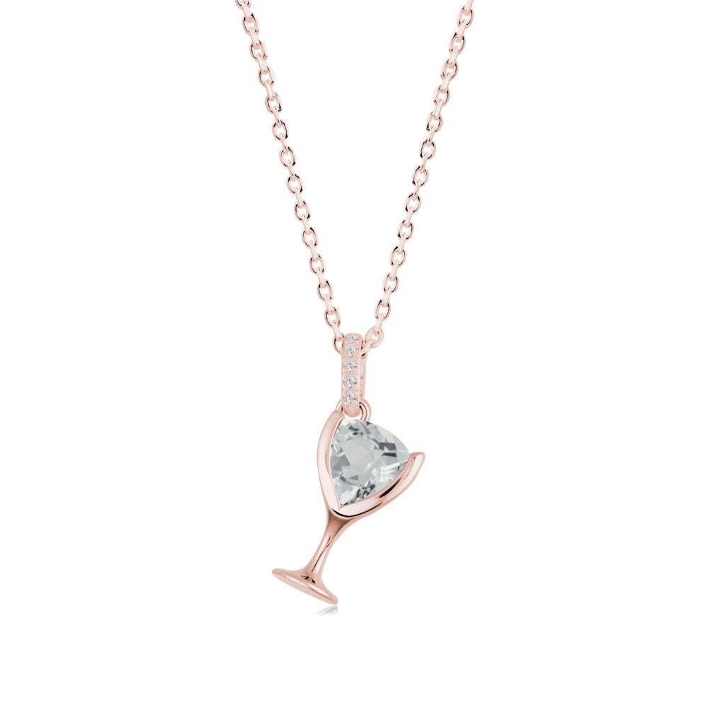 Trillion White Topaz Bezel Necklace - LUO Jewelry #metal_18k rose gold
