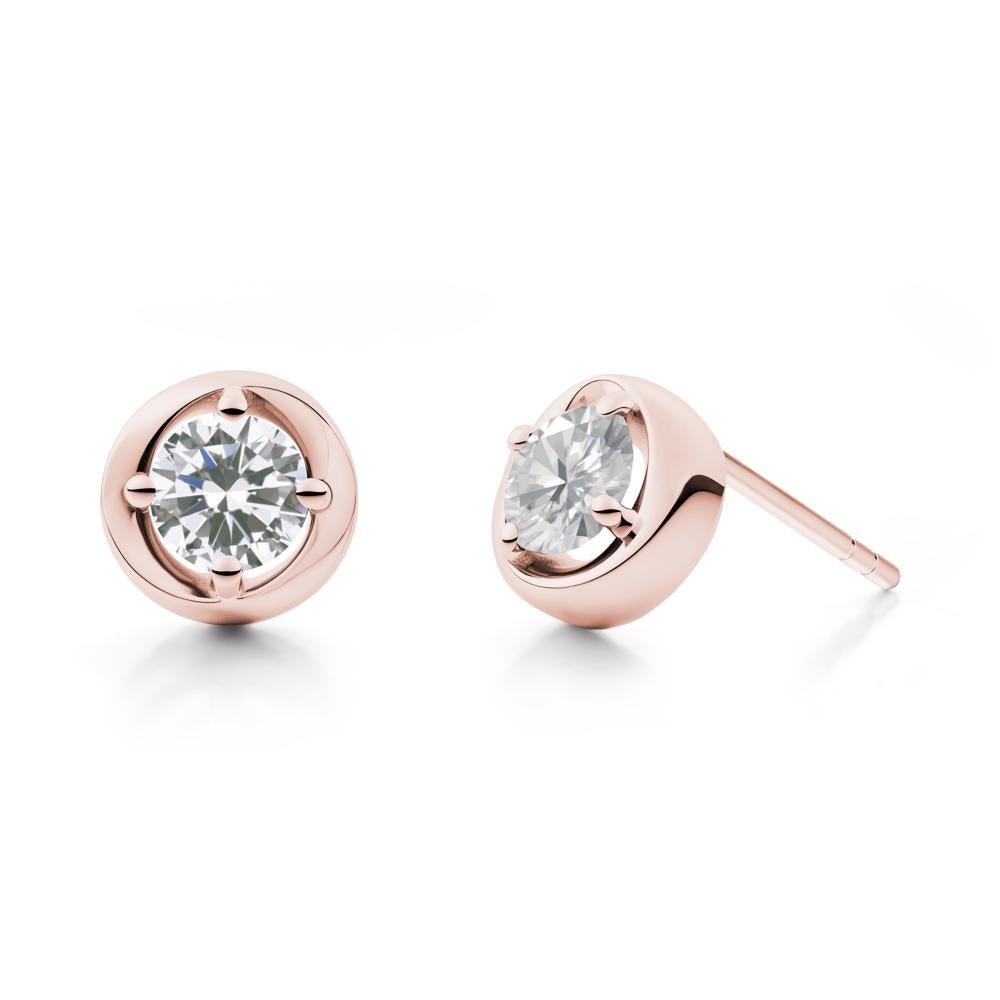Swirl Cubic Zirconia Stud Earrings - LUO Jewelry #metal_18k rose gold