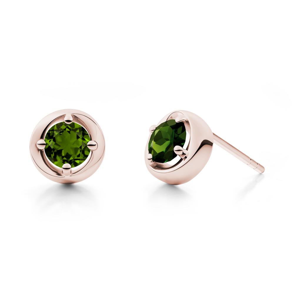 Swirl Diopside Stud Earrings - LUO Jewelry #metal_14k rose gold