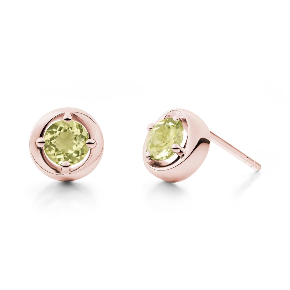 Swirl Lemon Quartz Stud Earrings - LUO Jewelry #metal_18k rose gold