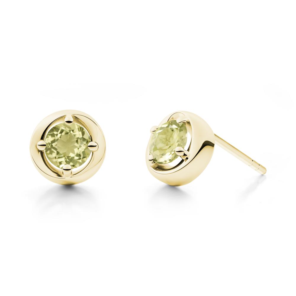 Swirl Lemon Quartz Stud Earrings - LUO Jewelry #metal_18k yellow gold