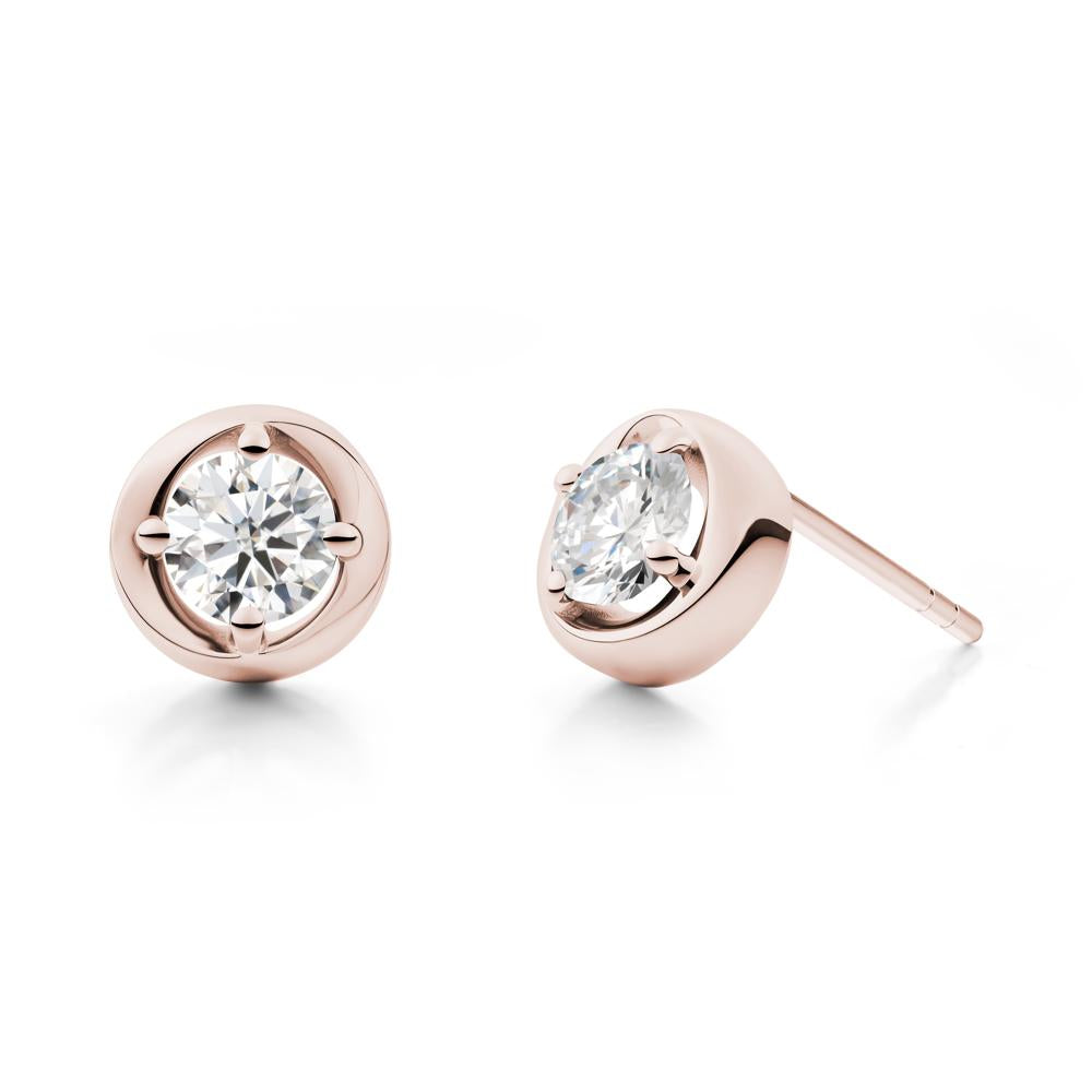 Swirl Moissanite Stud Earrings - LUO Jewelry #metal_14k rose gold