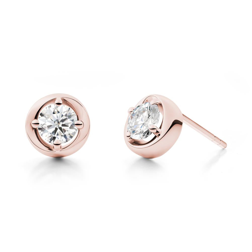 Swirl Moissanite Stud Earrings - LUO Jewelry #metal_18k rose gold