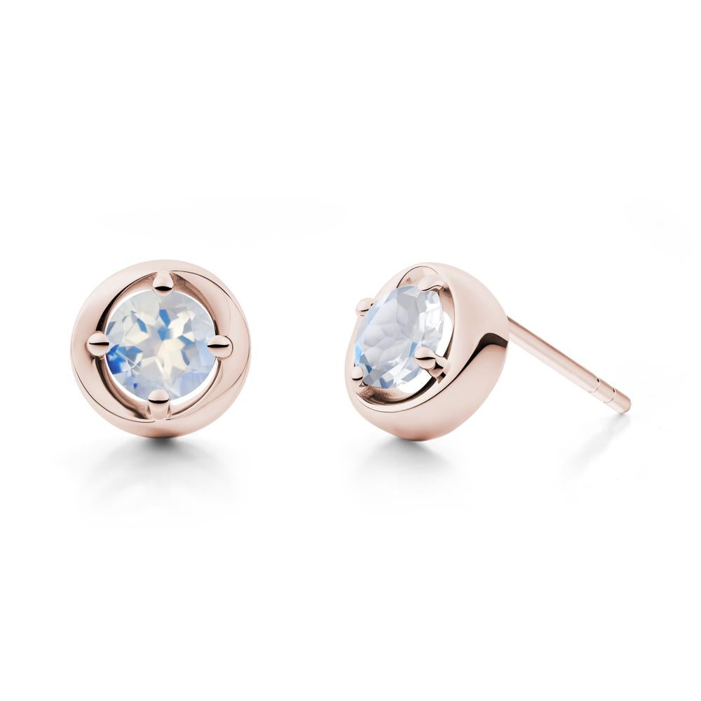 Swirl Moonstone Stud Earrings - LUO Jewelry #metal_14k rose gold