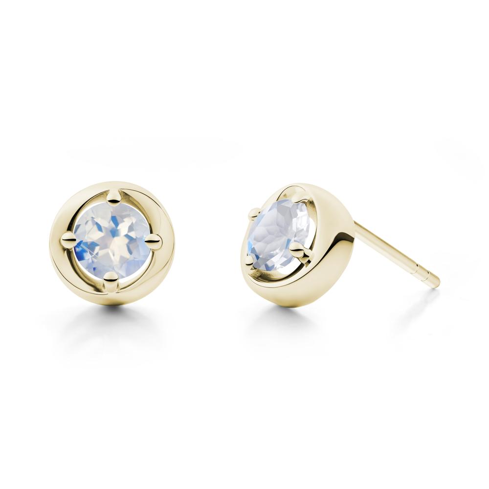 Swirl Moonstone Stud Earrings - LUO Jewelry #metal_14k yellow gold