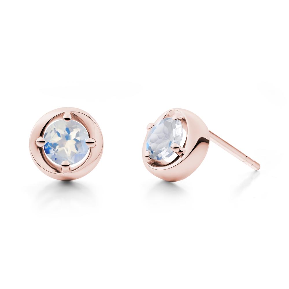 Swirl Moonstone Stud Earrings - LUO Jewelry #metal_18k rose gold