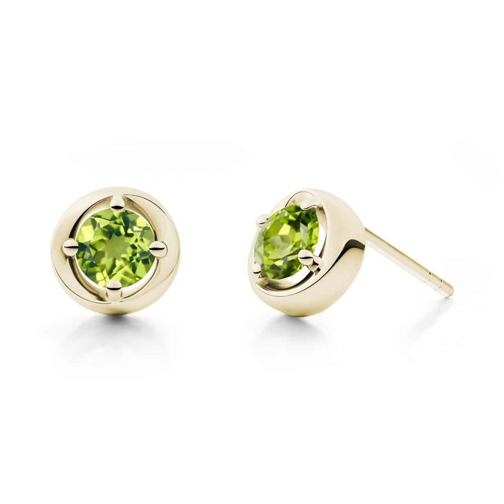 Swirl Peridot Stud Earrings - LUO Jewelry #metal_14k yellow gold