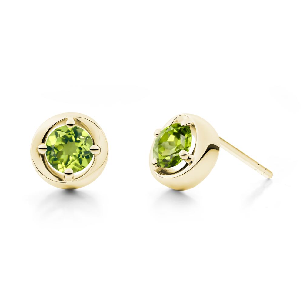Swirl Peridot Stud Earrings - LUO Jewelry #metal_18k yellow gold