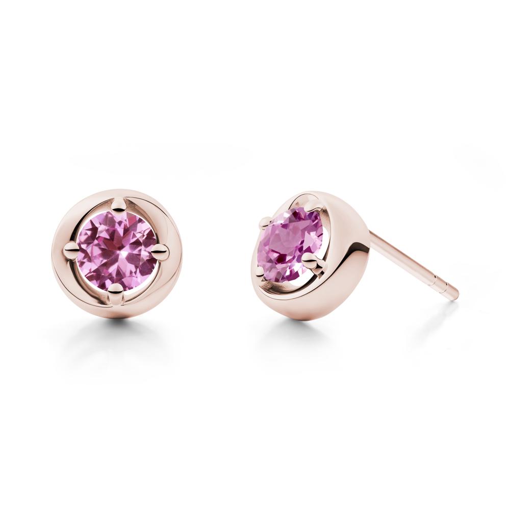 Swirl Pink Sapphire Stud Earrings - LUO Jewelry #metal_14k rose gold