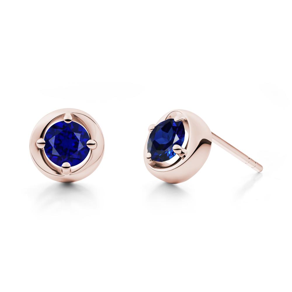 Swirl Sapphire Stud Earrings - LUO Jewelry #metal_14k rose gold
