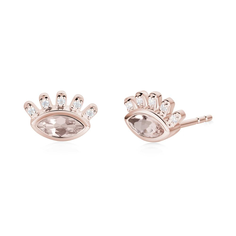 Evil Eye Marquise Morganite Earrings - LUO Jewelry #metal_14k rose gold