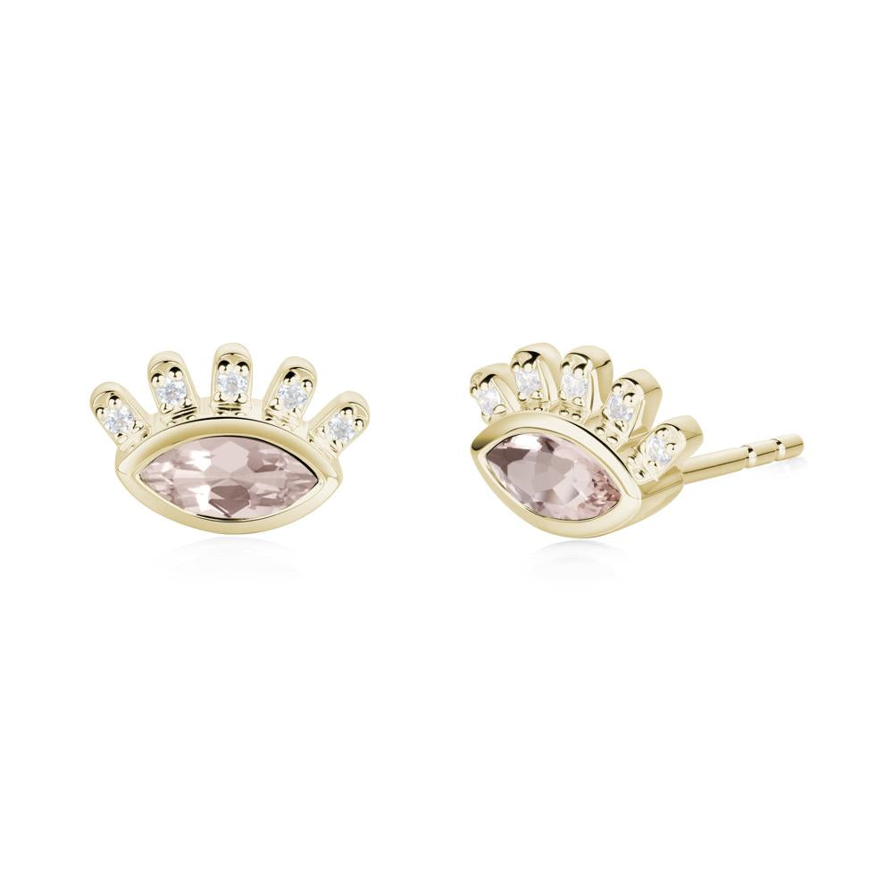 Evil Eye Marquise Morganite Earrings - LUO Jewelry #metal_14k yellow gold