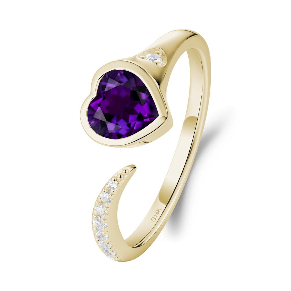 Amethyst Open Engagement Ring - LUO Jewelry #metal_14k yellow gold