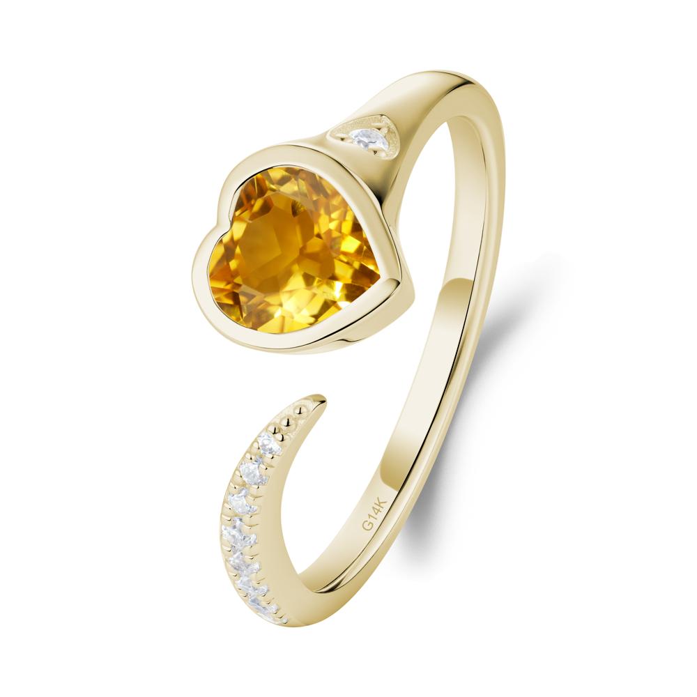 Citrine Open Engagement Ring - LUO Jewelry #metal_14k yellow gold