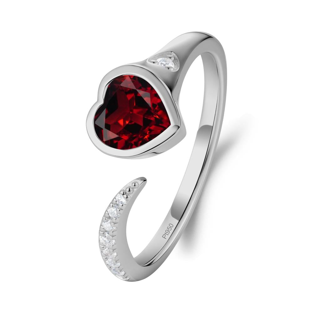 Garnet Open Engagement Ring - LUO Jewelry #metal_platinum